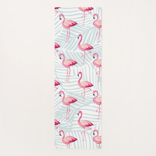 ピンクのフラミンゴ&パーム離れの – かわいい ヨガマット (裏面)