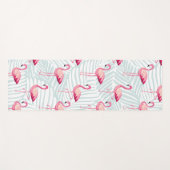 ピンクのフラミンゴ&パーム離れの – かわいい ヨガマット (正面(横))