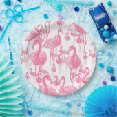 ピンクのフラミンゴ ビンテージ1950年代レトロピクニックパーティー ペーパープレート (パーティー)