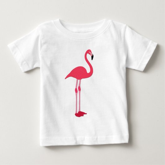 ピンクのフラミンゴ ベビーTシャツ (正面)