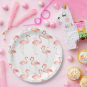 ピンクのフラミンゴ ペーパープレート (パーティー)