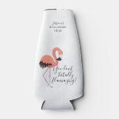 ピンクのフラミンゴ　ホワイト　フラメージング　ブライダルシャワー ボトルクーラー (正面)
