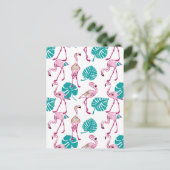 ピンクのフラミンゴ ポストカード (スタンド正面)