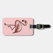 ピンクのフラミンゴ ラゲッジタグ (正面横)