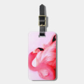 ピンクのフラミンゴ ラゲッジタグ (正面縦)