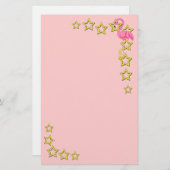 ピンクのフラミンゴ 便箋 (正面/裏面)