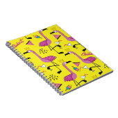 ピンクのフラミンゴ:夏のファッションパターン ノートブック (右側)