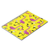 ピンクのフラミンゴ:夏のファッションパターン ノートブック (左側)