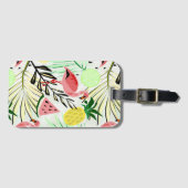 ピンクのフラミンゴ、果実 ラゲッジタグ (正面横)