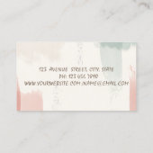 ピンクのフラミンゴ、水彩ブラシストローク 名刺 (裏面)