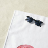 ピンクのフラミンゴ、水色。 ビーチタオル (インサイチュ)