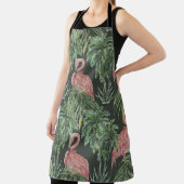 ピンクのフラミンゴ、熱帯のヴィンテージパターン。 エプロン (インサイチュ)