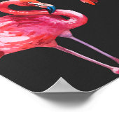 ピンクのフラミンゴ：熱帯の水の色のパターン。 ポスター (角)