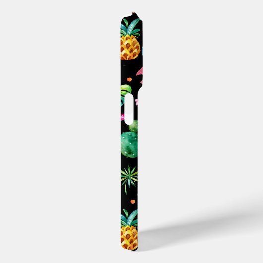 ピンクのフラミンゴ、熱帯の花、多肉植物 Case-Mate iPhoneケース (裏面 / 右)