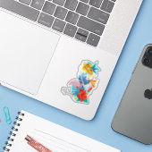 ピンクのフラミンゴ、熱帯花パーソナライズされた- シール (ノートパソコンとiPhone)