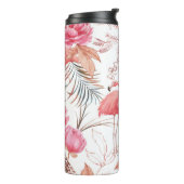 ピンクのフラミンゴ、牡丹の水の色のパターン。 タンブラー (回転左)