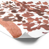 ピンクのフラミンゴ、牡丹の水の色のパターン。 ポスター (角)