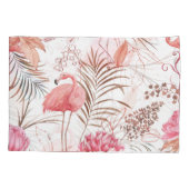 ピンクのフラミンゴ、牡丹の水の色のパターン。 枕カバー (裏面)