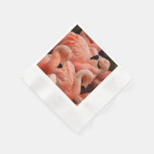 ピンクのフラミンゴ 縁ありカクテルナプキン (角)