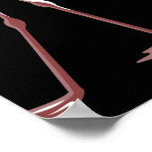 ピンクのフラミンゴ：黒い背景ヴィンテージ ポスター (角)