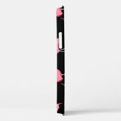 ピンクのフラミンゴ:黒い背景ヴィンテージ Case-Mate iPhoneケース (裏面 / 右)