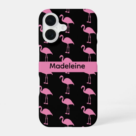 ピンクのフラミンゴ iPhone 16ケース (裏面)