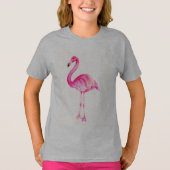 ピンクのフラミンゴ Tシャツ (正面)