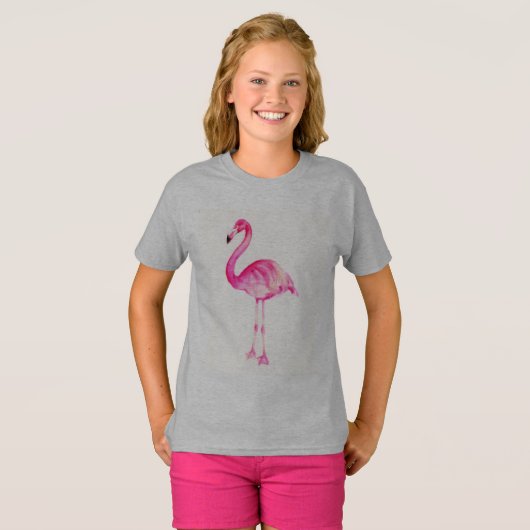 ピンクのフラミンゴ Tシャツ (正面フル)