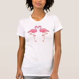 ピンクのフラミンゴFLAMINGOハート熱帯休暇rv Tシャツ