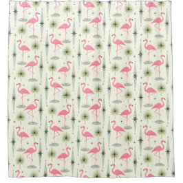 ピンクのフラミンゴIIのアトミックオアシス シャワーカーテン