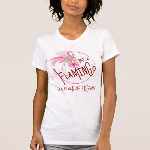 ピンクのフラミンゴTシャツ　やる気が出る Tシャツ