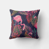 ピンクのフラムが付いた、縫い目のない美しい熱帯パターン クッション (裏面)