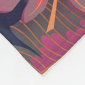 ピンクのフラムが付いた、縫い目のない美しい熱帯パターン フリースブランケット (角)