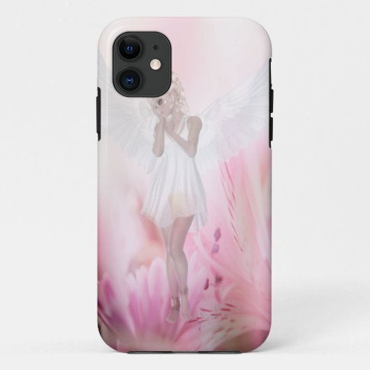 ピンクのフラワーエンジェル Case-Mate iPhoneケース (裏面)