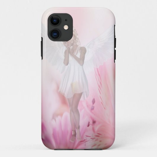 ピンクのフラワーエンジェル Case-Mate iPhoneケース (裏面)