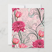 ピンクのフラワーカード (正面)
