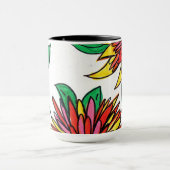 ピンクのフラワーマグ マグカップ (中央)