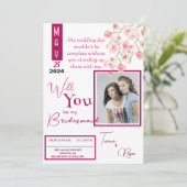 ピンクのフラワーワイン 招待状 (スタンド正面)