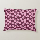 ピンクのフランギパニ花シームレスパターン アクセントクッション (裏面)