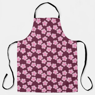 ピンクのフランギパニ花シームレスパターン エプロン