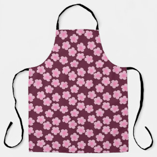 ピンクのフランギパニ花シームレスパターン エプロン