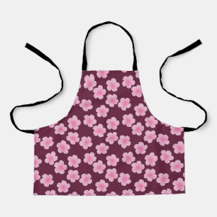 ピンクのフランギパニ花シームレスパターン エプロン