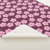 ピンクのフランギパニ花シームレスパターン シェルパブランケット (3/4)