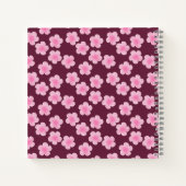 ピンクのフランギパニ花シームレスパターン ノートブック (裏面)