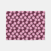 ピンクのフランギパニ花シームレスパターン フリースブランケット (正面(横))