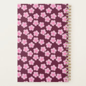 ピンクのフランギパニ花シームレスパターン プランナー手帳 (裏面)