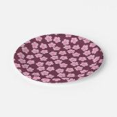 ピンクのフランギパニ花シームレスパターン ペーパープレート (アングル)