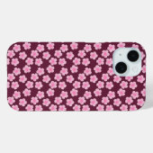ピンクのフランギパニ花シームレスパターン Case-Mate iPhoneケース (裏面 (横))