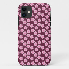 ピンクのフランギパニ花シームレスパターン iPhone 11 ケース