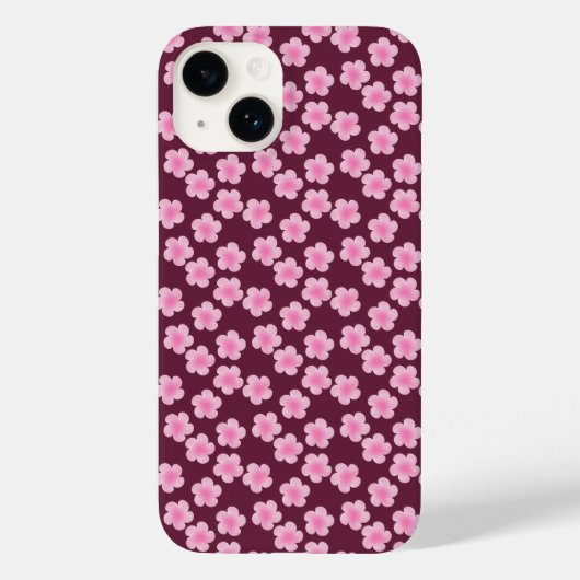 ピンクのフランギパニ花シームレスパターン Case-Mate iPhoneケース (裏面)